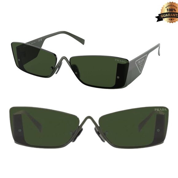 New Wome's Prada PR 59ZS Sunglasses Military Dark Green Butterfly - Picture 3 of 7